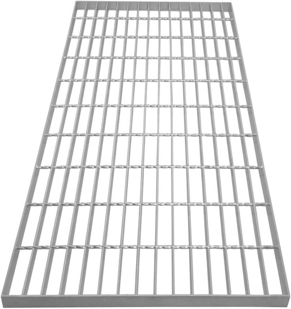 Galvanised Grating Floor Forge Walkway Mesh Floor Panel Grid Drainage Gutter Vent Heavy Duty Weatherproof Steel Zinc Coated 1000mm x 500mm x 30mm 4mm Metal Thickness 500kg Load Capacity