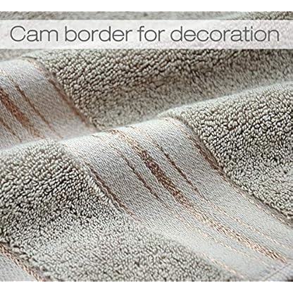 Cleanbear Luxus Handtücher für Badezimmer, 600 g/m², Baumwolle, 33 x 74 cm, 2 Stück Hand Towel Khaki – Bild 6