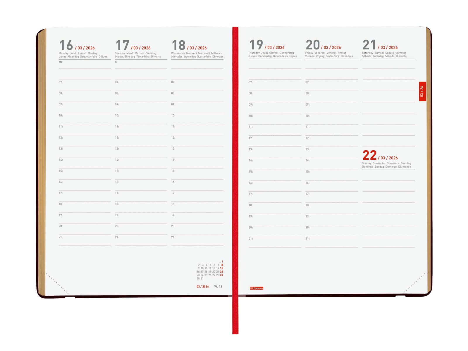 Finocam - Agenda Mara 18 Mesi 2024 2025 Settimana Layout Verticale Luglio 2024 - Dicembre 2025 (18 Mesi) Daisy Internazionale