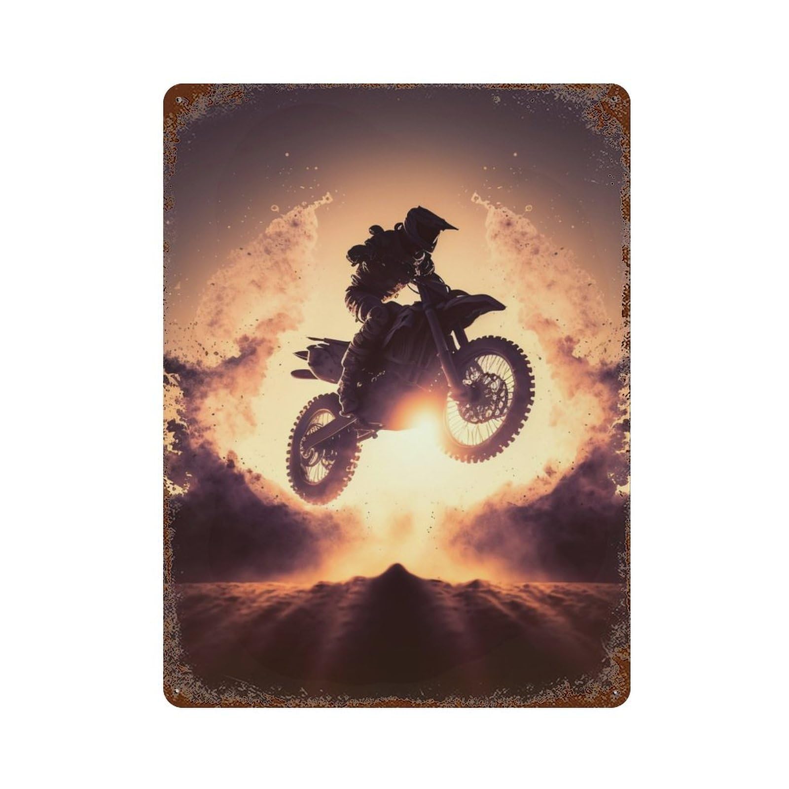 Sunrise Rusty Metal Tin Sign 15.7"x11.8", Classic Wall Plaque for Pub, Kitchen And Man Cave Decor