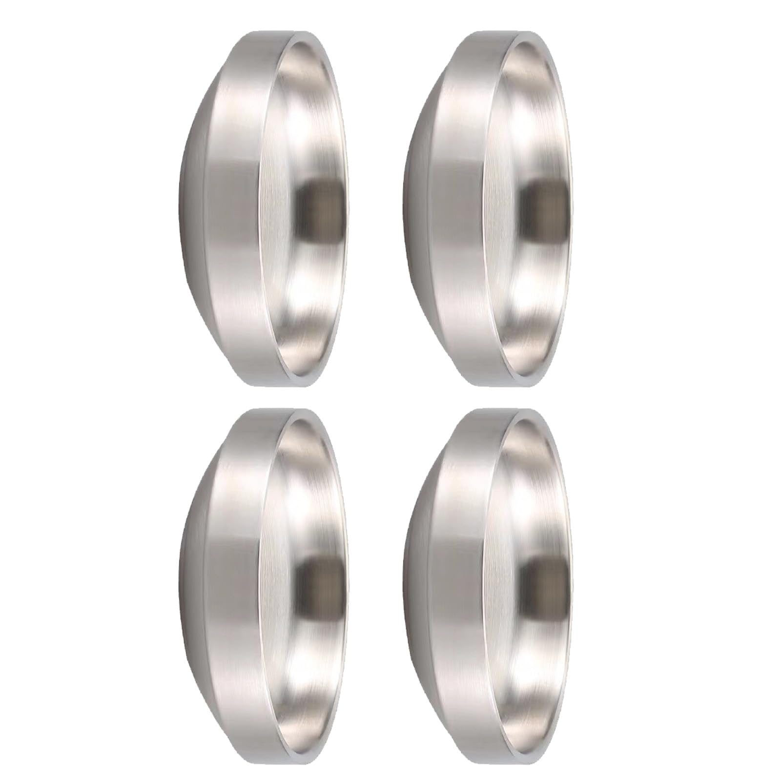 Elnwnnkc 4Pcs Double Layer Round Plate Sauce Condiment Dipping Bowl Small Appetizer Plate Stainless Steels Seasoning Dishes Round Seasoning Dishes