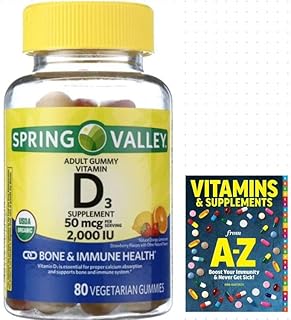 Spring Valley Vitamin D3 Gummy, 2000 IU, 80 Ct +Better Guide Vitamins Supplements