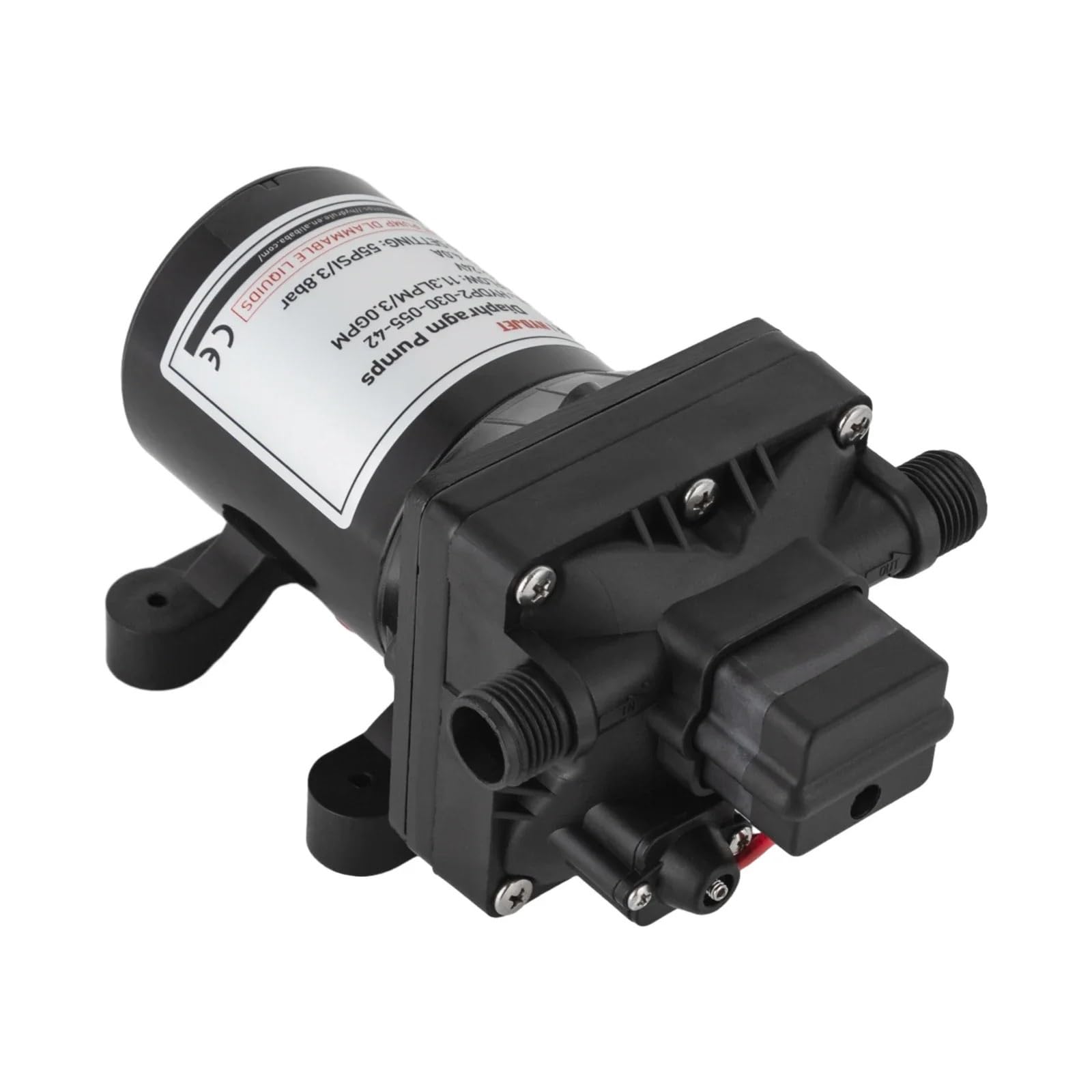 CUDTAPI RV/Boat Water Pump Booster Diaphragm Self-priming High-performance(Onecolor)