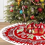 ⛄【Maravillosa decoración】La falda del árbol Etzter es una gran decoración. La falda del árbol Etzter es la elección perfecta para su Navidad. Puede ponerlo en cualquier lugar, como el pasillo, la sala de estar, el porche. Será una hermosa decoración navideña para varios temas como el tema de la Navidad, el tema de la fantasía nevada y el tema del invierno cálido.