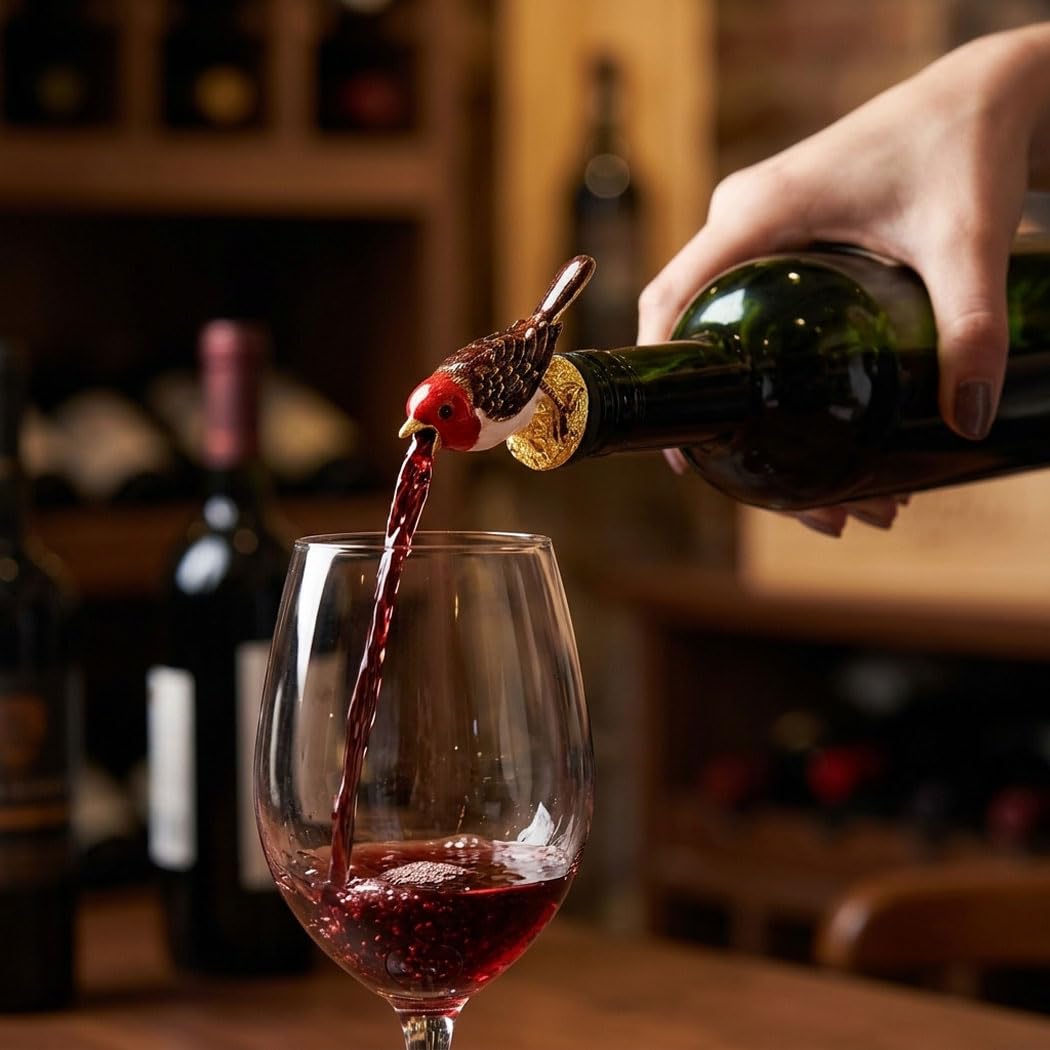 Lot de 2 aérateurs de vin en forme d'oiseau avec bec verseur décoratif