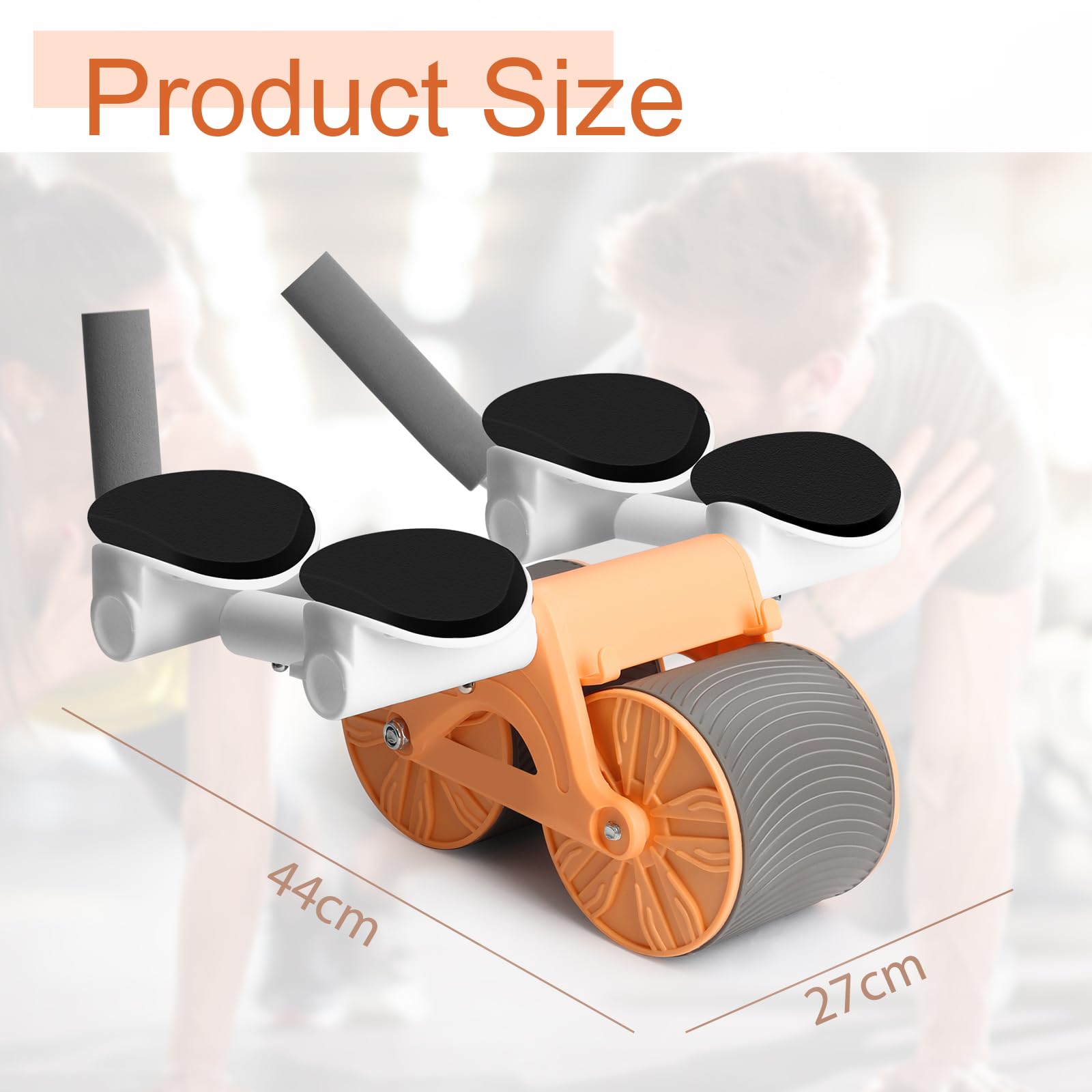 Rebound Aabdominal Wheel, Rullo per addominali, per addominali, per addominali, con supporto per gomiti, per uomini e donne, doppia ruota stabile