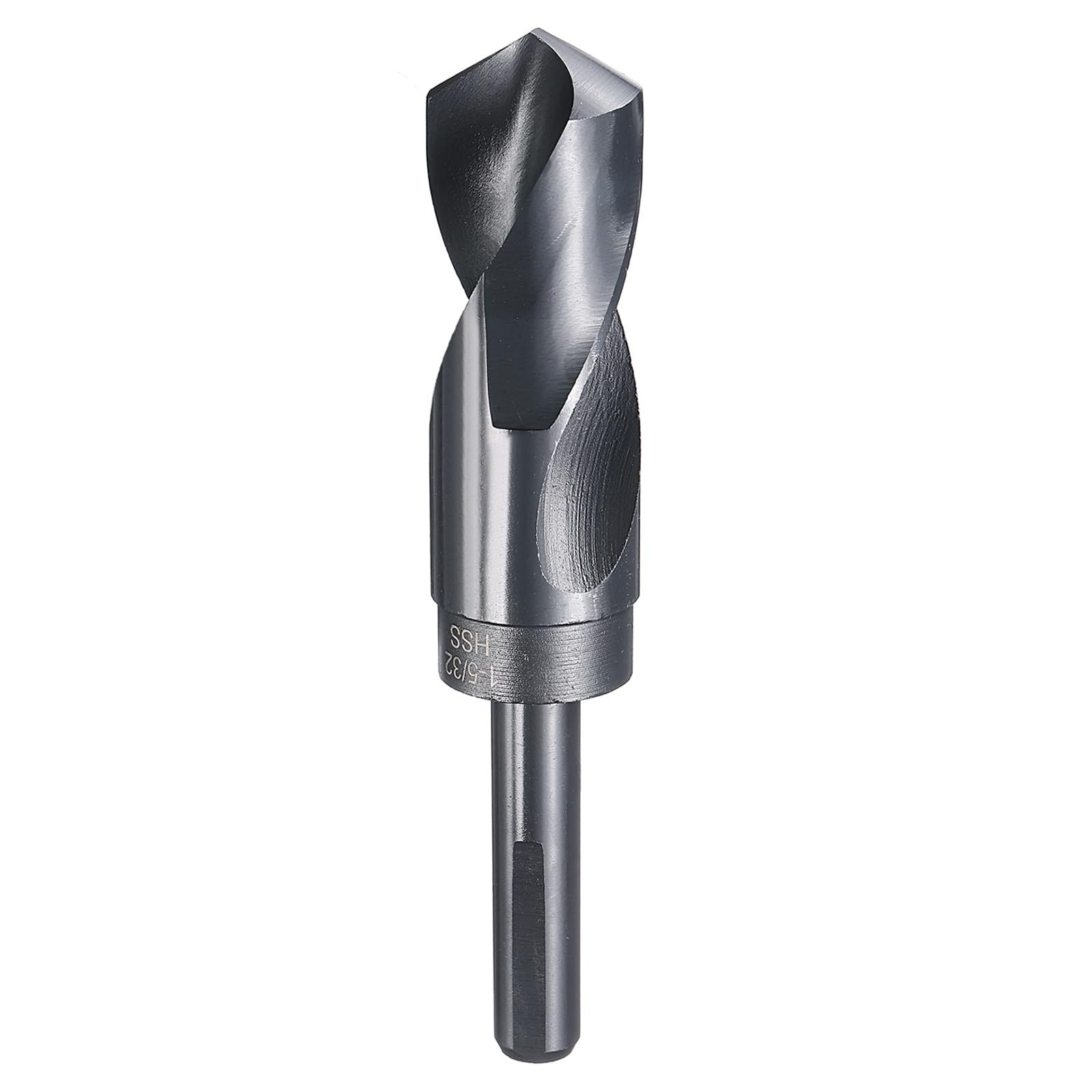 HARFINGTON 1-5/32" Drill Bit 1/2" Reduced Shank 3-Flat 4241 High Speed Steel Nitriding Black 118° for Soft Materials Wood Plastic Iron Copper Aluminum