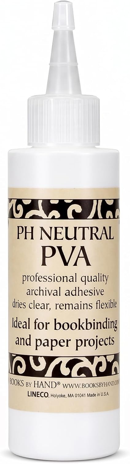 Books By Hand, PH Neutral PVA Adhesive, Bookbinding Glue, Dries Clear, Remains Flexible - 4 Ounce