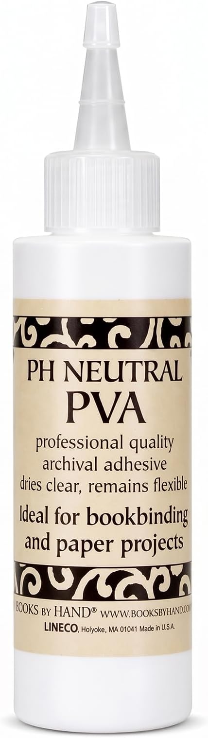 Books By Hand, PH Neutral PVA Adhesive, Bookbinding Glue, Dries Clear, Remains Flexible - 4 Ounce