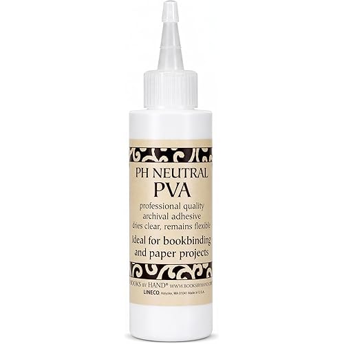 Books By Hand, PH Neutral PVA Adhesive, Bookbinding Glue, Dries Clear, Remains Flexible - 4 Ounce