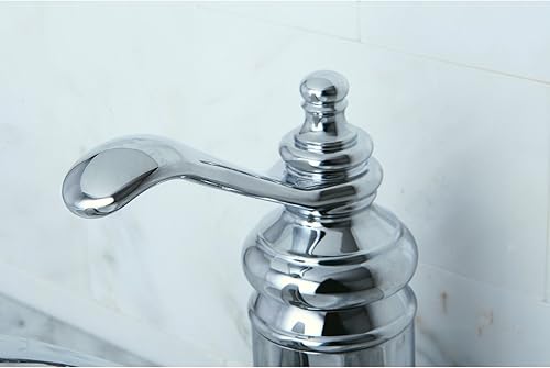 Miniatura 3 de Kingston Brass KS3401TL Templeton - Grifo de lavabo central de un solo mango de 4 pulgadas con drenaje push-up, cromo pulido