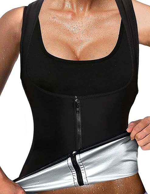 Women Sauna Sweat Vest Waist Trainer Slimming Tank Top Workout Shapewear Tummy Control Body Shaper