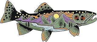 Calcomanía de trucha marrón salvaje para barco, coche, pesca, impermeable, calcomanía para arañazos, 13 x 5,1 cm (M,20 x 7,8 cm)
