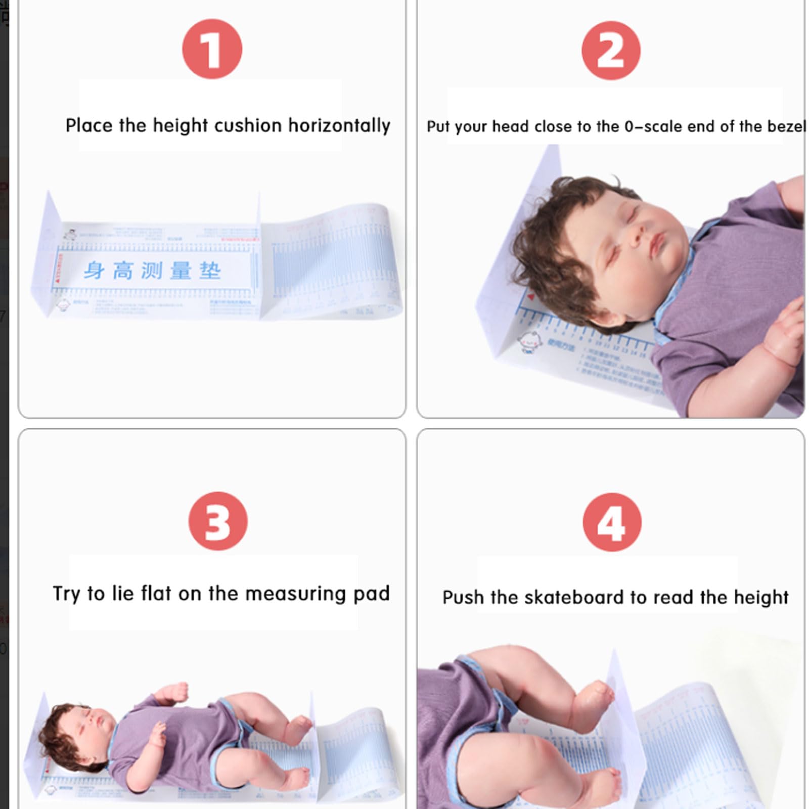 Tappetino Per Misurare L'altezza Bambino Tappetino Misuratore Neonato Bambino Tappetino Per Misurare Misurazione Sicuro Tabella Grafico di Crescita Lavabile Per Bambini per record Crescita Neonato