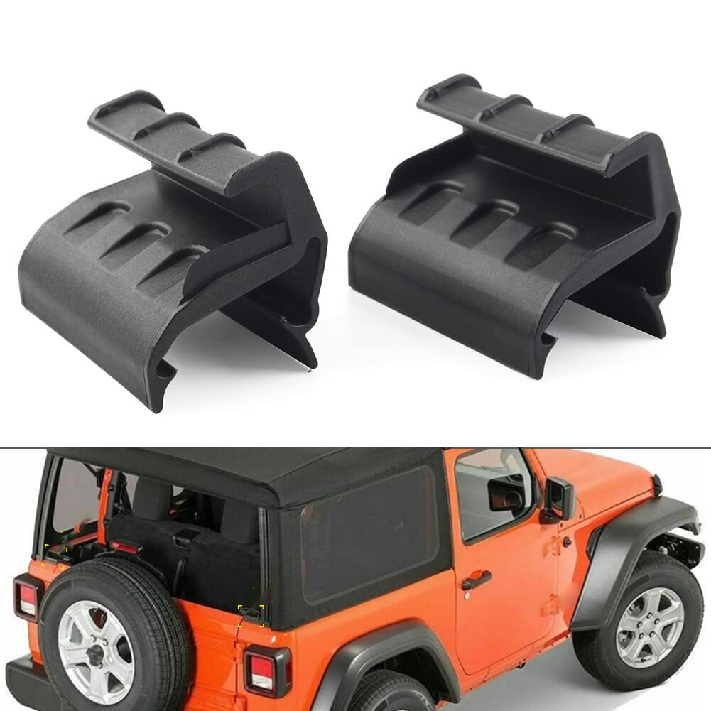 55395760AE, 55395761AE Soft Top Parts Back Window Brackets, 1 Pair Left & Right Rear Tailgate Bar Retainer Clips Replacement for Jeep Wrangler JK 2007-2017