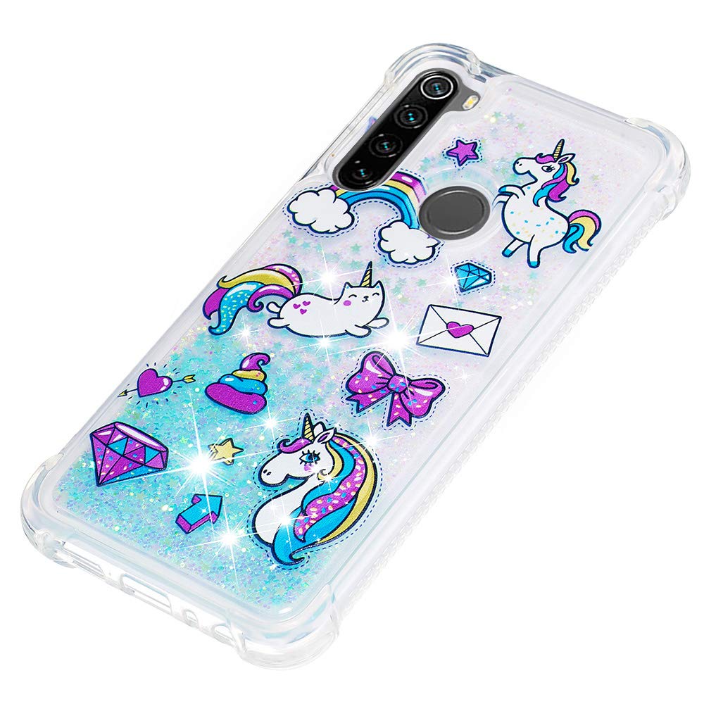 HiCASE Pro Cover per Xiaomi Redmi Note 8 PRO, Glitter Bling Liquido Custodia Sparkly Luccichio TPU Silicone Protettivo Morbido Brillantini Quicksand Case Custodie