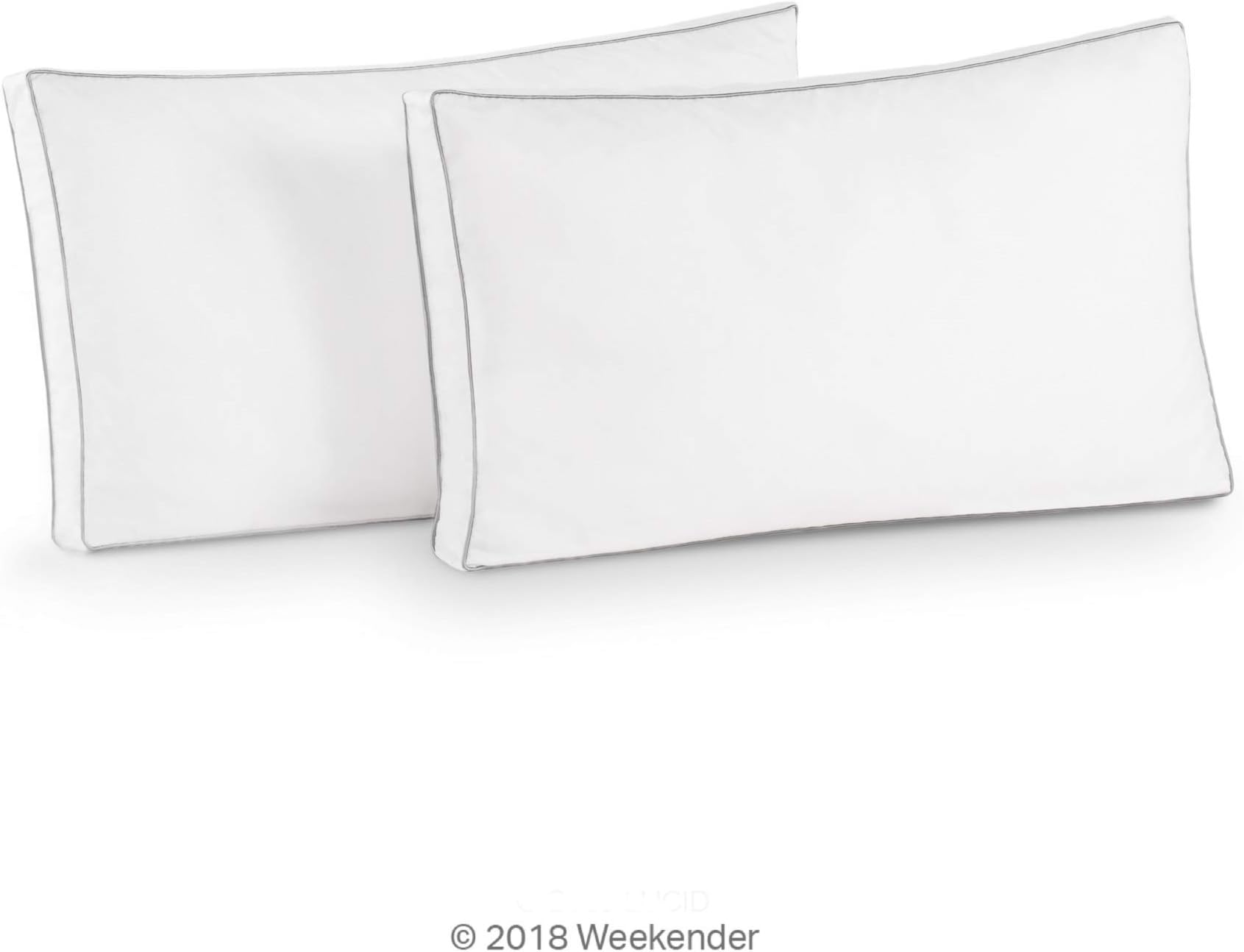 WEEKENDER Shredded Memory Foam Pillow – 2 Pack – Increased Air Flow – Medium Firm Moldable Support– 16 x 28 Inches Queen