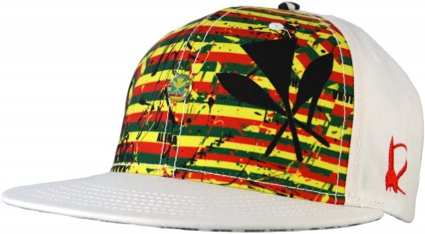 Rocket448 Men's Hawaii Aloha Snapback Adjustable White