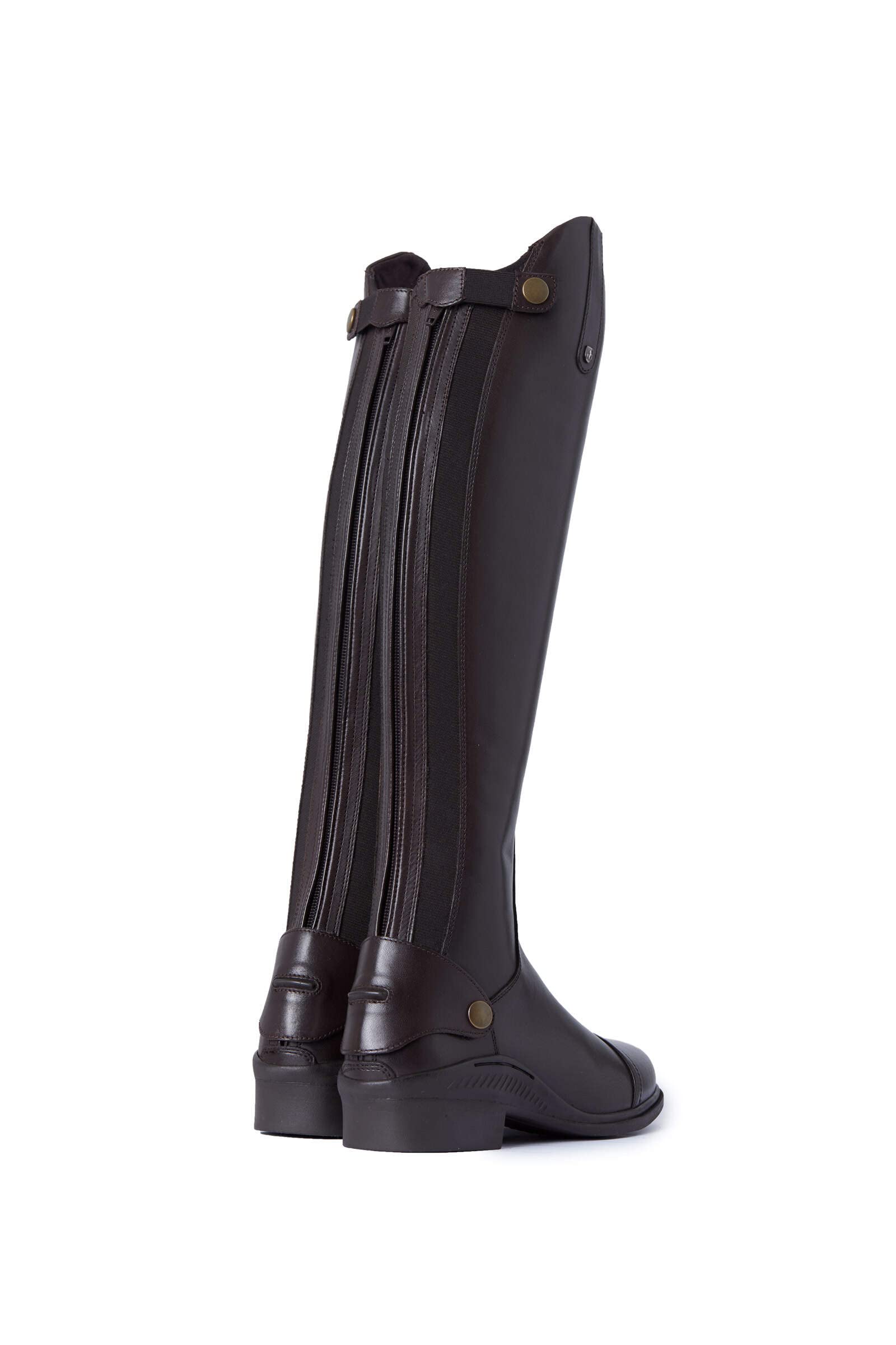 HORZE Genève Leder-Reitstiefel – Klassische Dressurstiefel aus argentinischem Leder mit atmungsaktivem Mesh-Futter, Braun, 42R