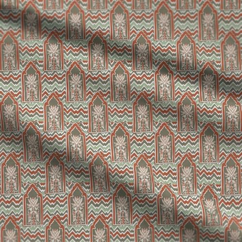 Image of Trance Home Linen 100% Cotton Printed Zippered ONLY Single Size Duvet Cover /Blanket Cover /Quilt Cover | Comforter Cover /Razai Cover | (60 x 92 Inch | Mihrab Green)