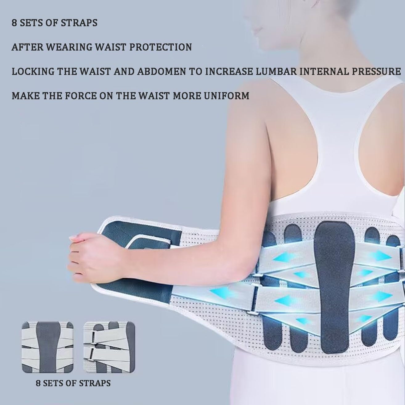 Cinturón de Soporte Lumbar con Terapia magnética térmica para Hombres y Mujeres, Correa de Cintura autocalentable, Alivio del Dolor de Hernias discales y ciática, Abdomen cálido.