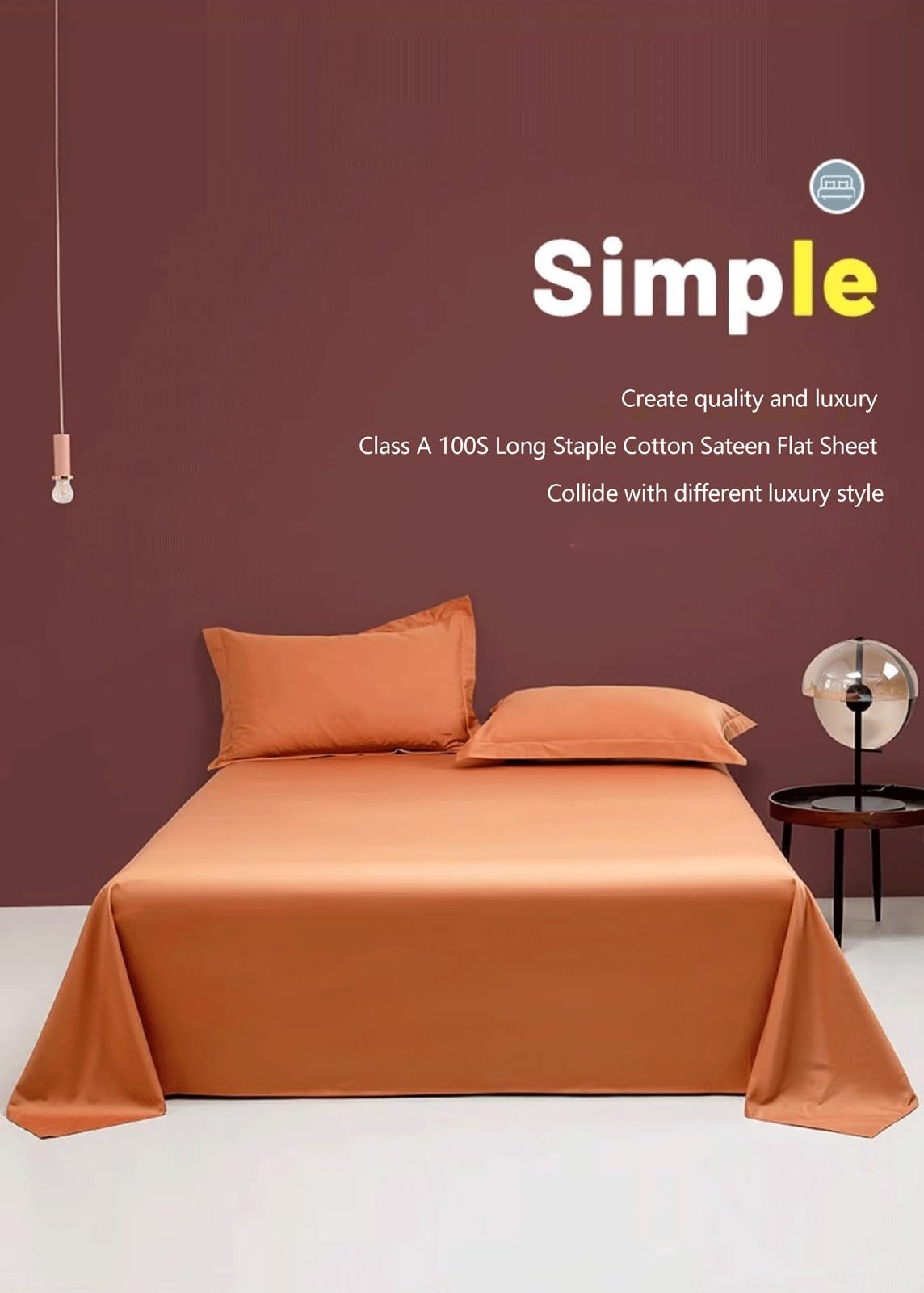 Sábana encimera Cama 90cm a 200cm Sábana Plana de satén 500 Hilos 100% algodón Puro Individual Queen King Suave Transpirable(Dark Green,160x230cm)