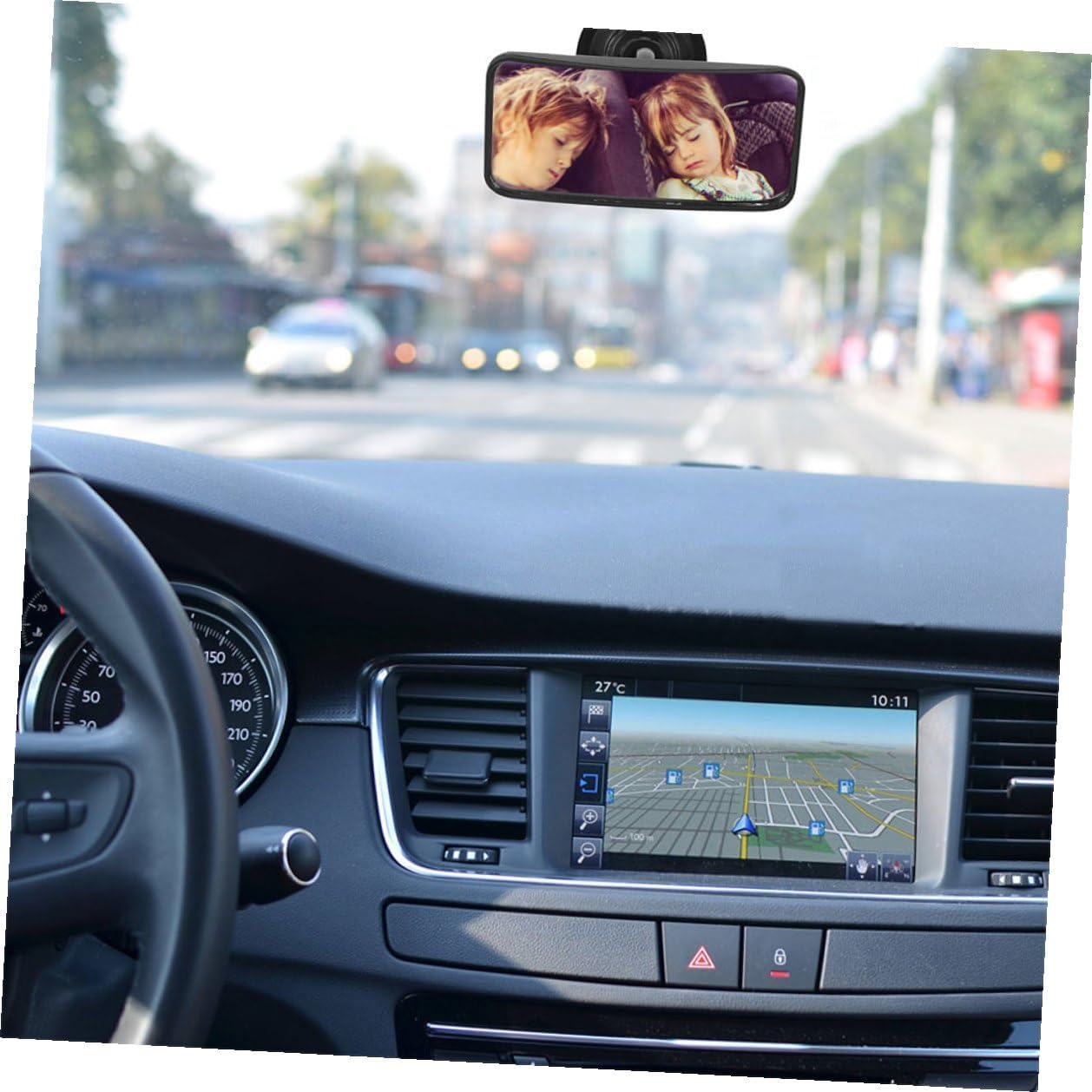 2pcs Car Mirror for Rear-facing Safety, 360° Rotatable Shatterproof Suction Cup Backseat Mirror for Car and Stroller Use