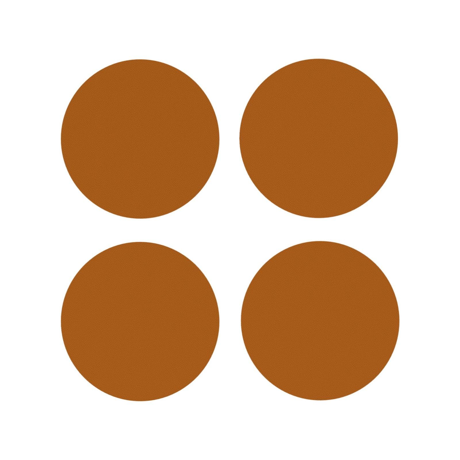 Leather Coasters Set of 4 - Brown Print Lightweight Drink Coasters for Desk