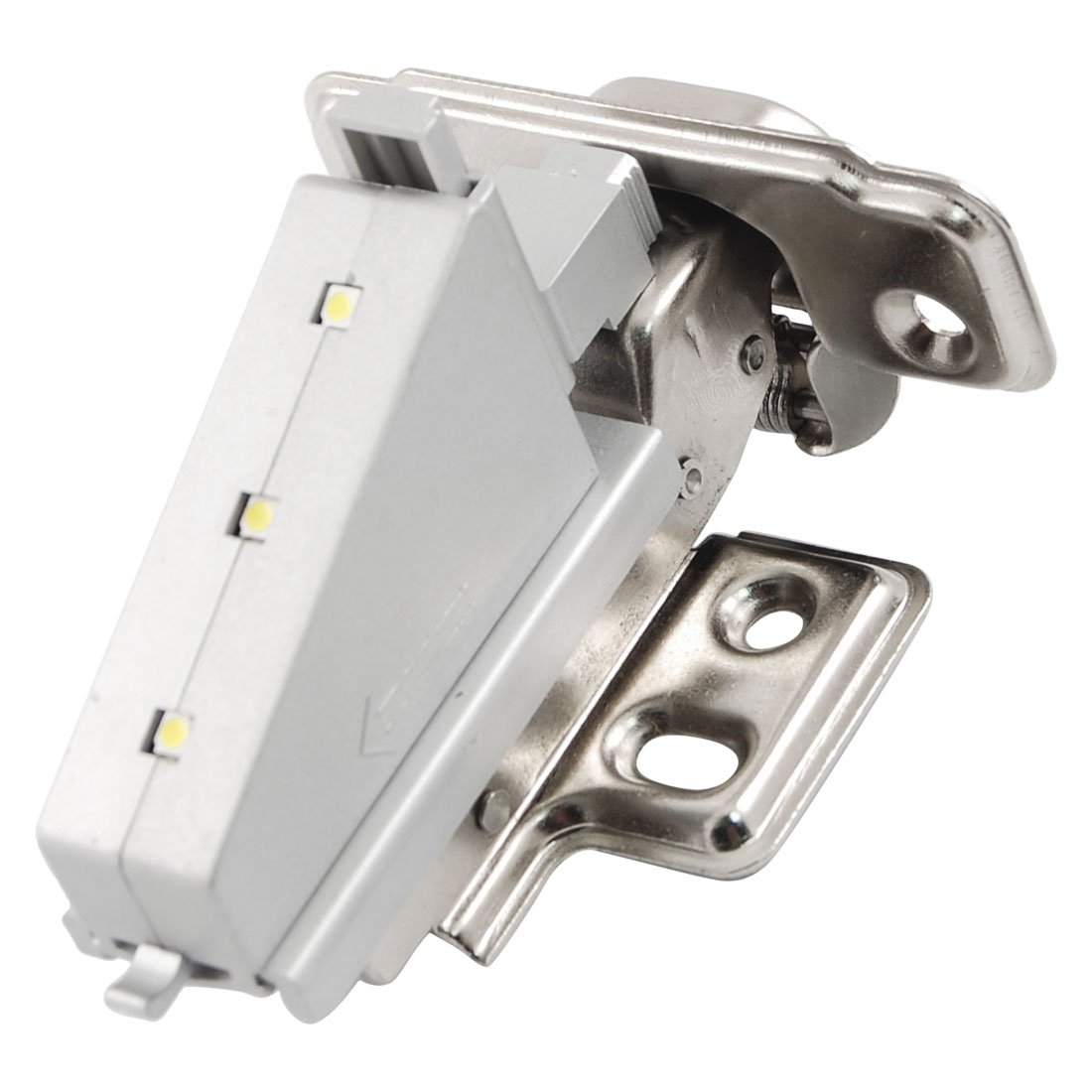 Aexit Silver Tone Clothes Hangers Gray 3 LED Furniture Closet Cabinet Stamping Children's Clothes Hangers Hinge