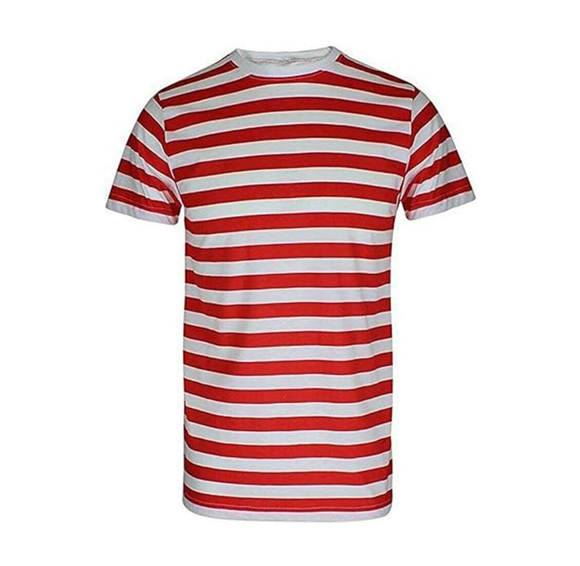 Fashion Sports Dude Camiseta a Rayas Rojas y Blancas para Hombre y Mujer, Camiseta a Rayas para Mujer, Vestido Elegante, Camiseta para Fiesta