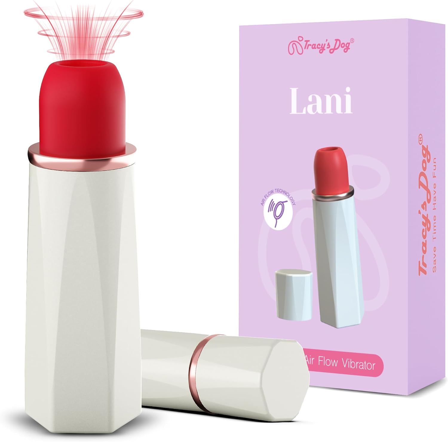 Product image of Tracy's Dog Sucking Bullet Vibrator Adult Sex Toys, Mini Lipstick Vibrator with 9 Suction Modes, Clitoral Stimulator Adult Toys for Women, Thumping Clit Sucker Nipple Rose Toys for Female (Lani)