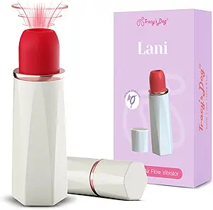 Mini Lipstick Sucking Bullet Vibrator with 9 Suction Modes (White)