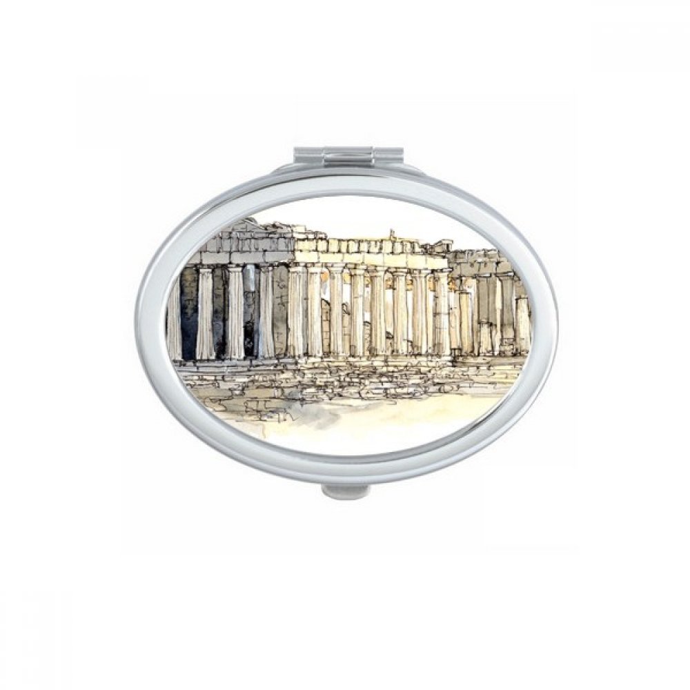 Miroir de poche compact ovale États-Unis Capitol pour maquillage nomade