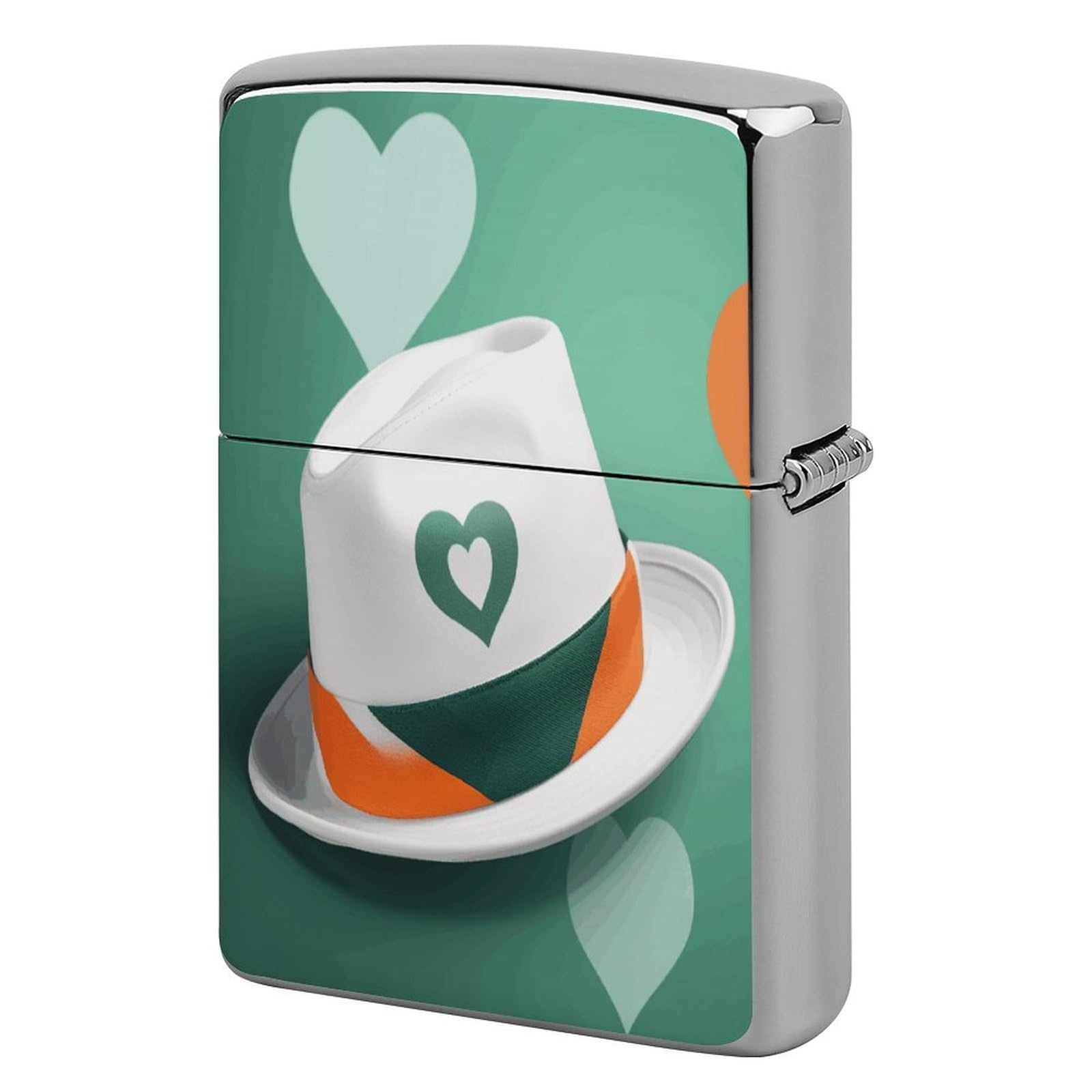 Btcowzrv Style Heart Shape On The Hat Metal Lighter Case Sleeve Cover Holder