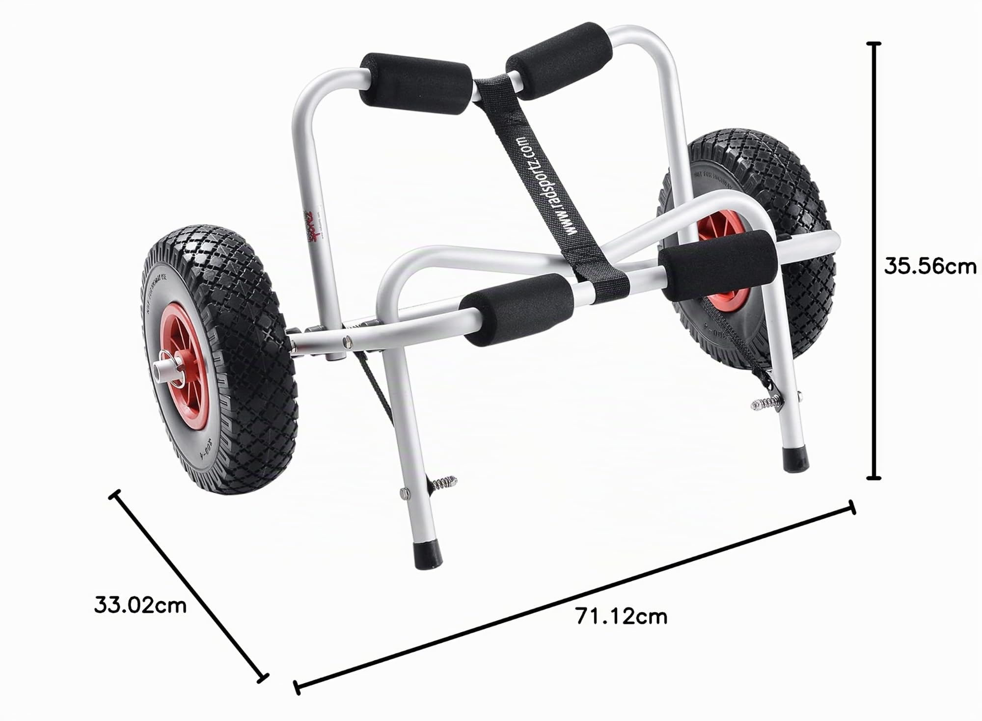 Carrito de Kayak con neumáticos sin Aire – Capacidad de 150 Libras para Transportar Kayak, padleboard, Sup, Canoa – Marco de Aluminio por RAD Sportz (Blanco)