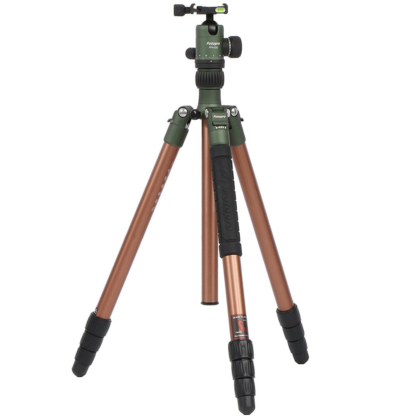 Fotopro - Treppiede Monopiede Traveler 4 Sezioni Alluminio - X-Go Predator - Colore Marrone-