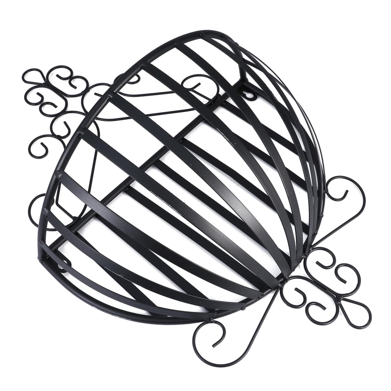 Outanaya European Style Wall Mounted Flowerpot Holder Black Semicircular Planter Rack for Indoor and Outdoor Use Durable Flower Pot Shelf for Balcony Garden and Home Decor