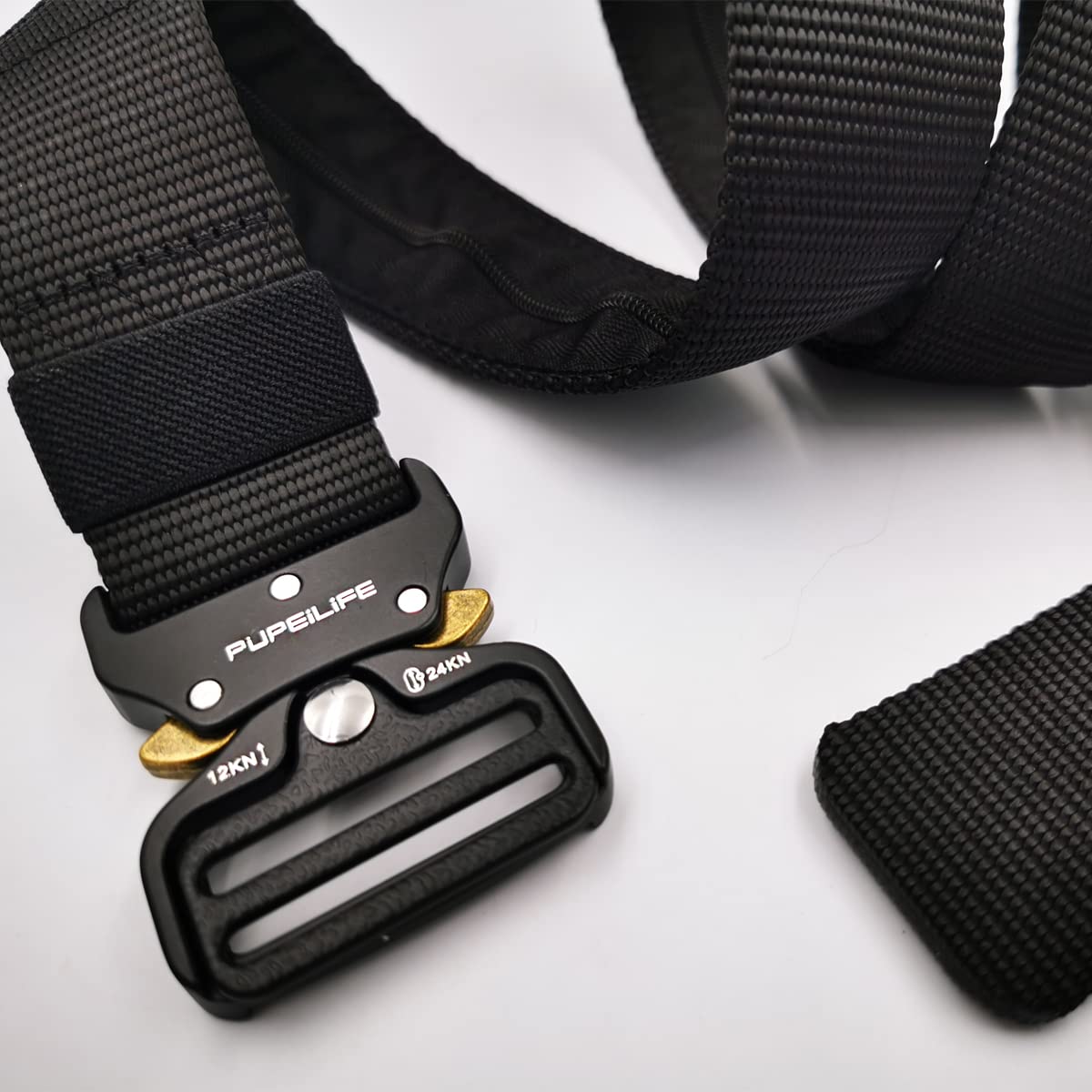 PUPEILIFE Belt with Hidden Money Bag Belt - 135cm Nylon Tactical Style with Pocket Suit For Waist Below 46 Inches - Black
