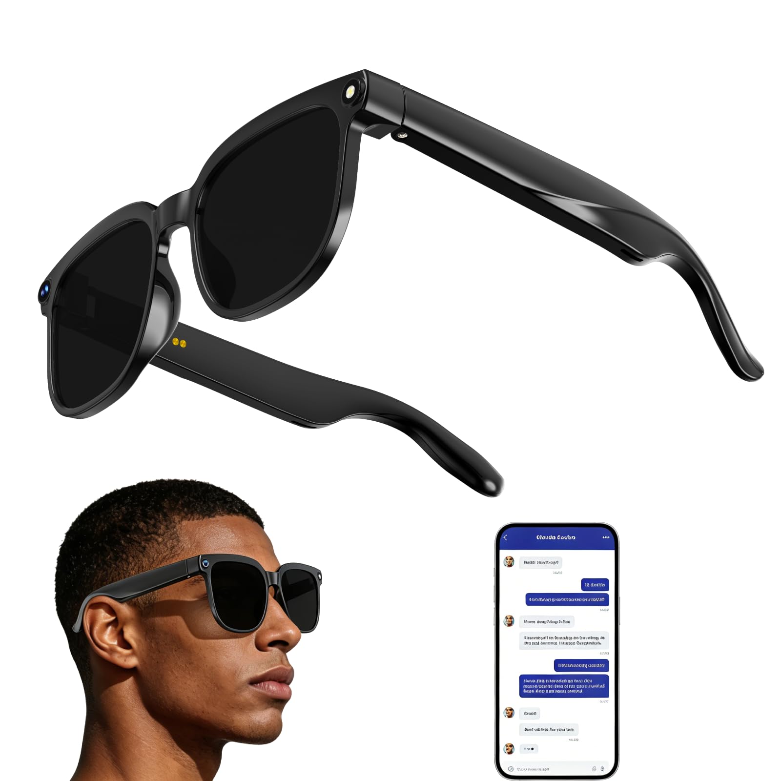 AI Smart Glasses with Camera, 8MP HD Anti-Shake Camera Glasses, 1080P Video Recording Dual Mic Sunglasses, Real Time Translation, Built-in ChatGPT Voice Assistant, Open-Ear Audio for Travel&Outdoor-picture-35