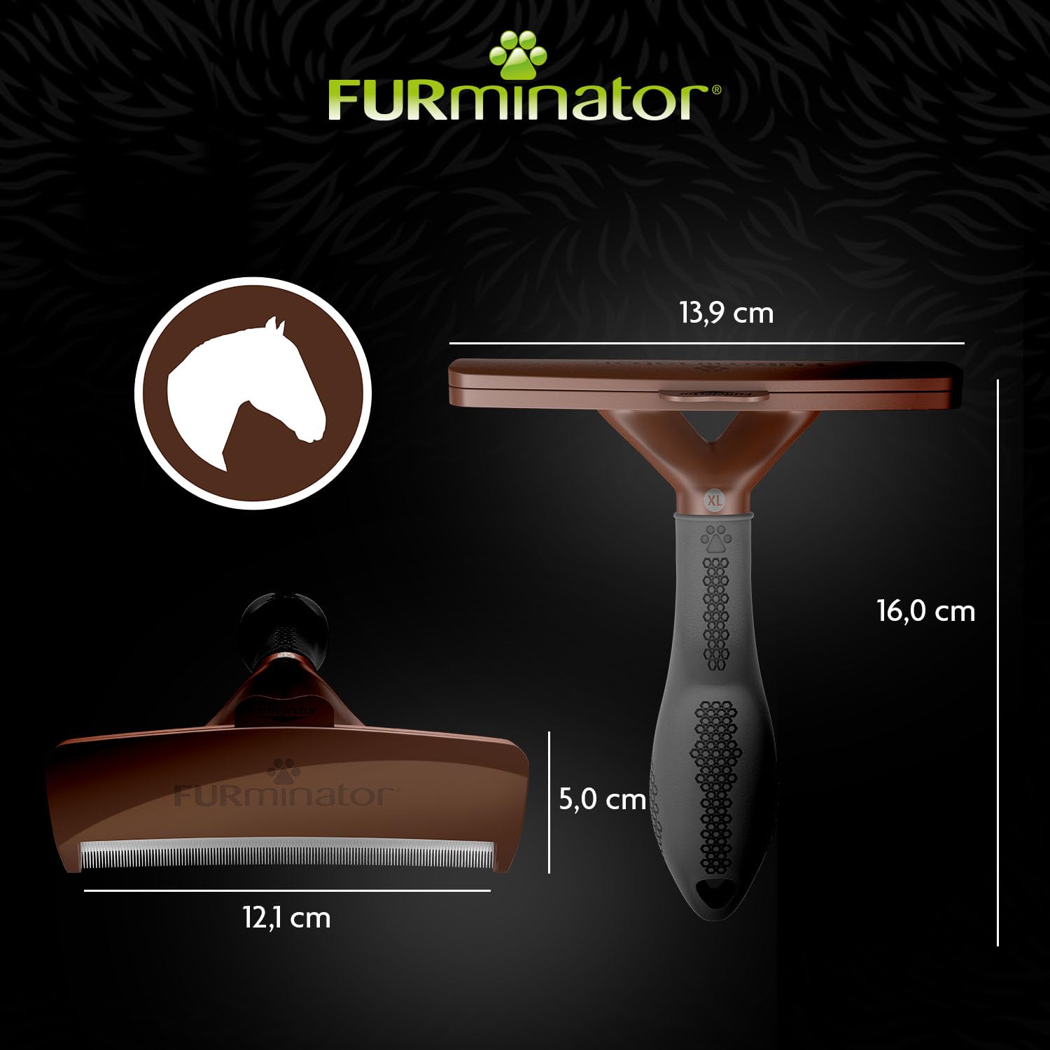 FURminator deShedding-Tool Pferd - Pferdebürste / Pferdestriegel zur gründlichen Entfernung der Unterwolle - Verbessertes Design Unisex
