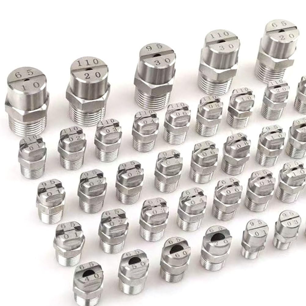 punta de la boquilla, Boquilla de abanico plano, rosca macho BSPT de 1/8-1/2", acero inoxidable 304, 65 grados, paquete de 5 o 10 unidades(No.15: 1/2 (2.4 Mm Aperture),5pcs)