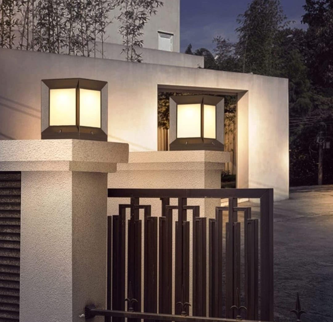 Polyvinyl Chloride Waterproof Gate Light Gate Lamp For-Boundary/Post,Pillar/Home Gate/Gardren/Pole/Pathway/Entrences/Outdoor Decore Lighting (2)