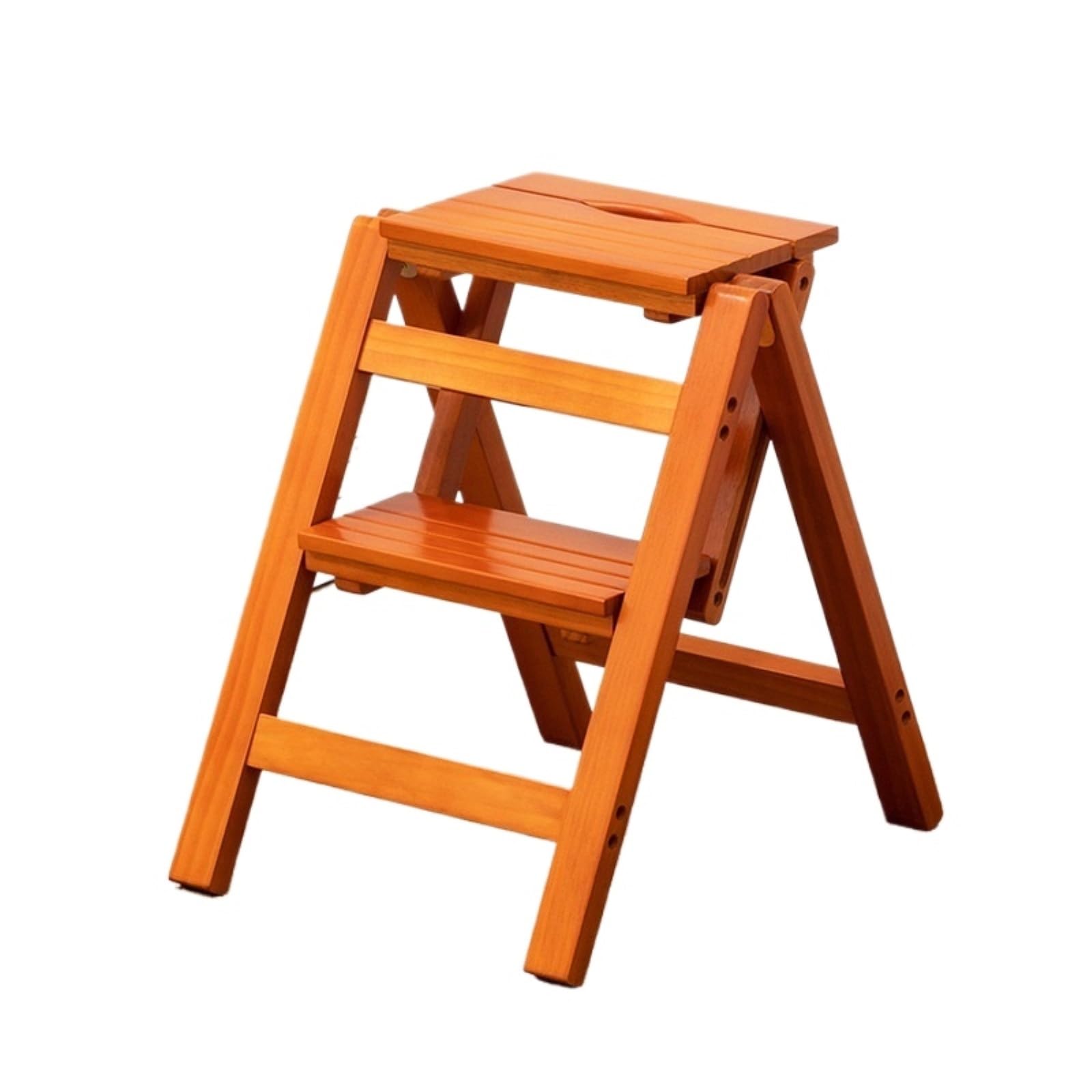 Attic Staircase Stool Wooden Folding Ladder Chair Thickened Stair Chair Portable Light Garden Tool Ladders Stable Maximum Load 337bl