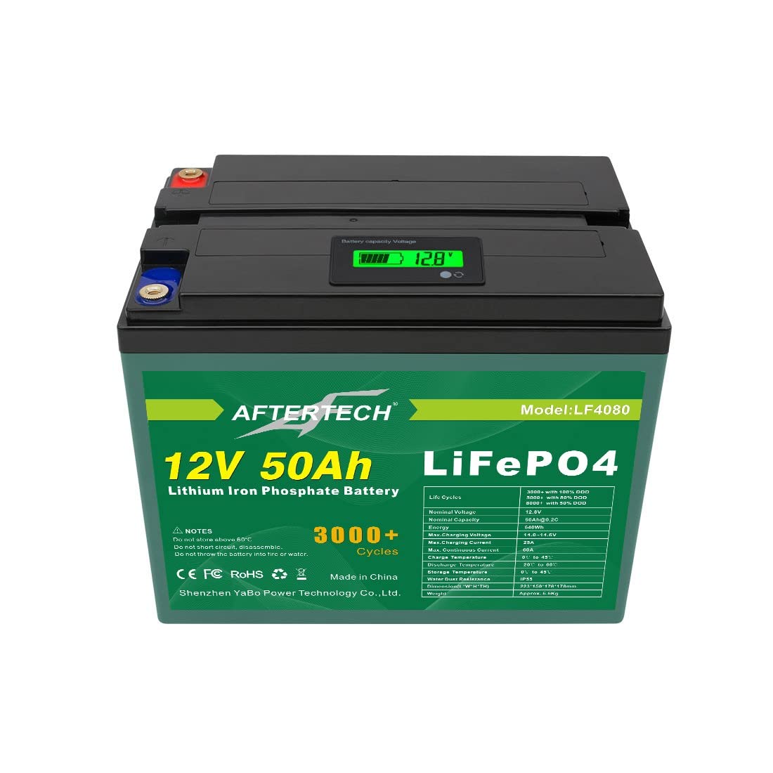 thumbnail: AFTERTECH LiFePO4 Oplaadbare Batterij 6V 6Ah 38Wh - 2000+ Cycli Met BMS