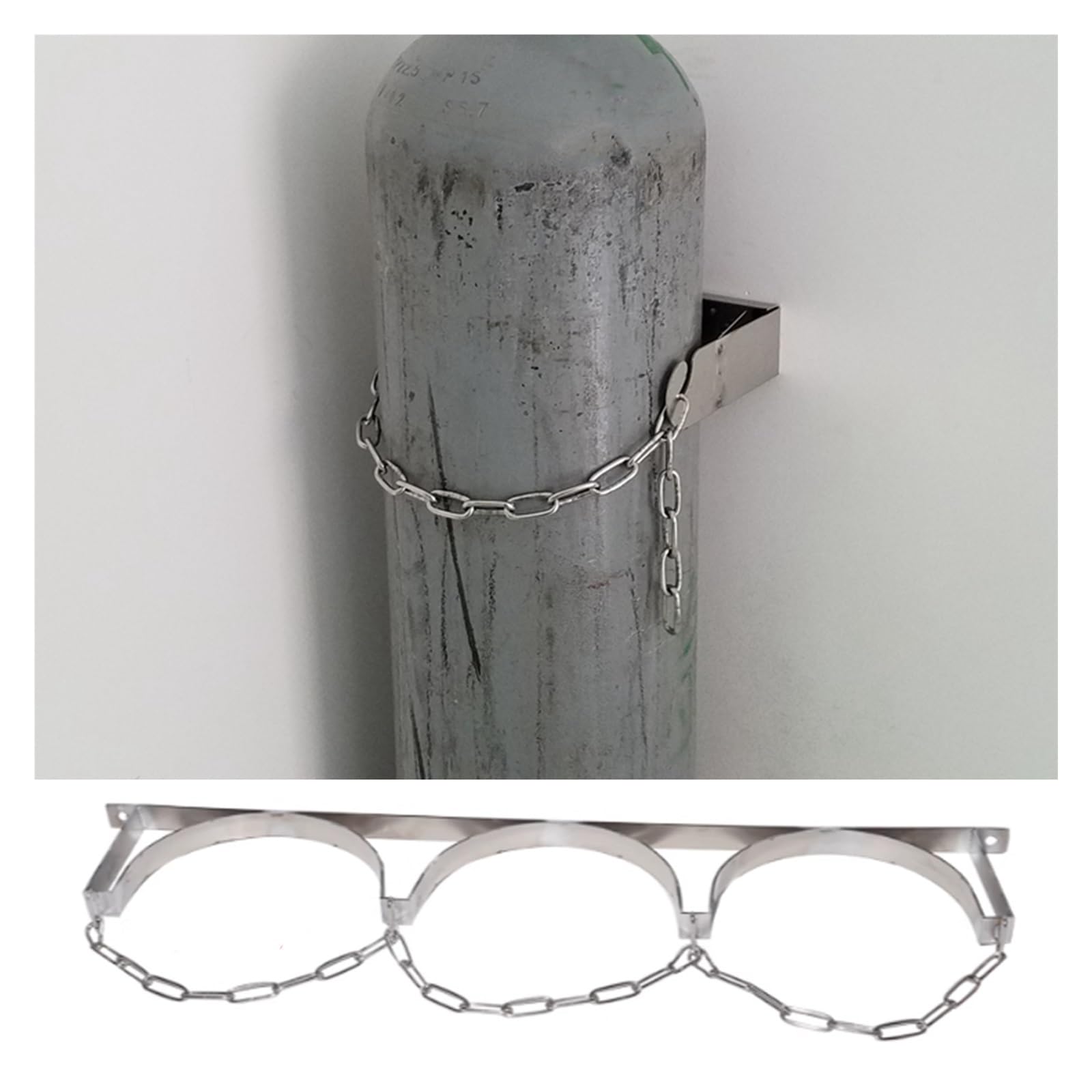 Genérico Wózek na cylindry, wysoka stalowa półka do przechowywania gazu z kołami, aluminiowy wózek toczny do użytku wewnątrz i na zewnątrz, uchwyt na zbiornik magazynowy