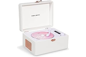 Aesthetic Vintage CD Player with Suitcase Design and Bluetooth Connectivity