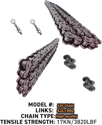 Miniatura 3 de Mini cadena de bicicleta para Coleman Ct200u Ct200u-ex Bt200x cadenas de transmisión delantera y trasera y accesorios de ajuste de cadena (#420