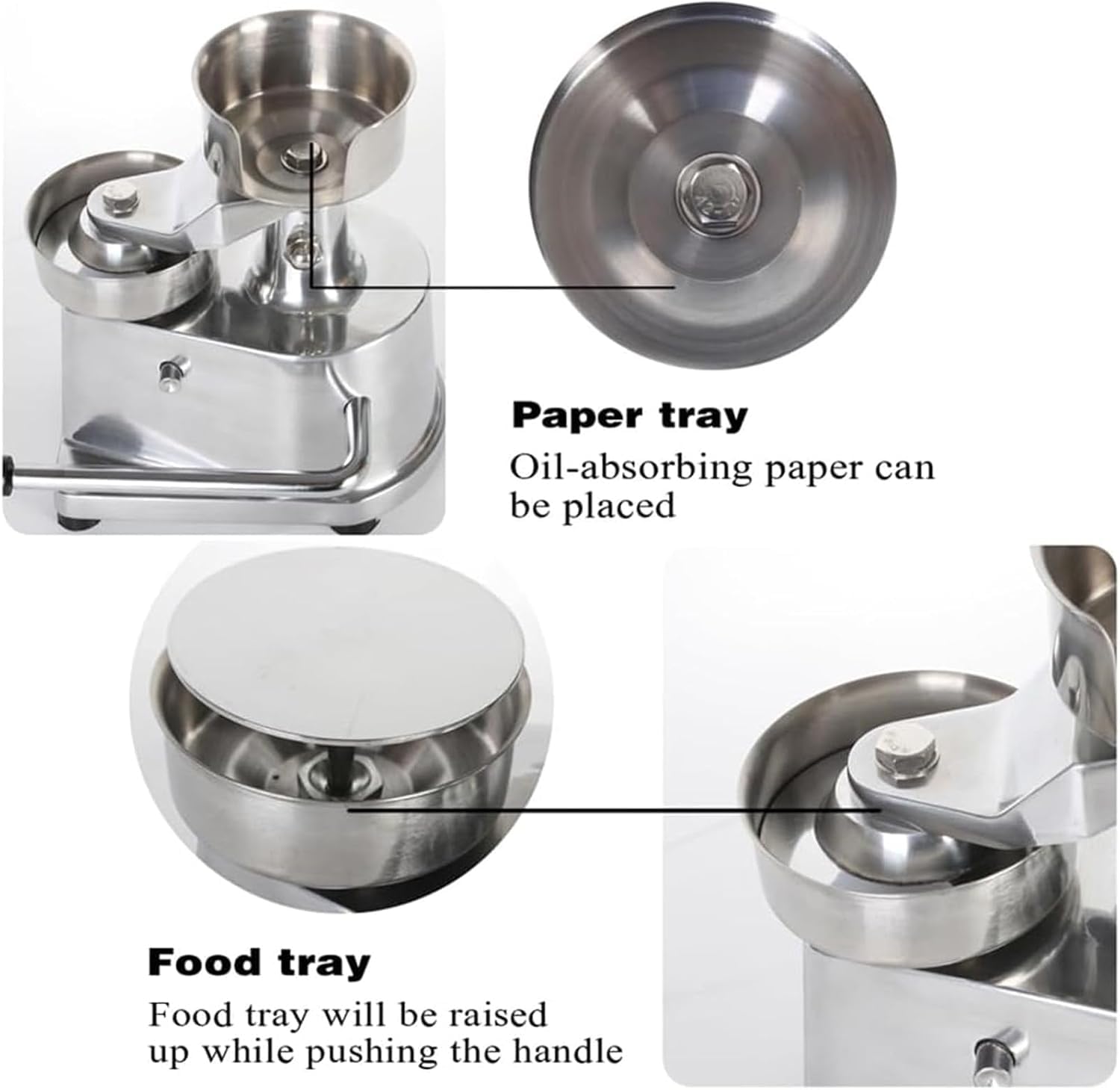 Máquina para hacer hamburguesas, prensa de acero inoxidable para hamburguesas caseras, solución fácil de formar hamburguesas para restaurantes y camiones de comida, diámetro