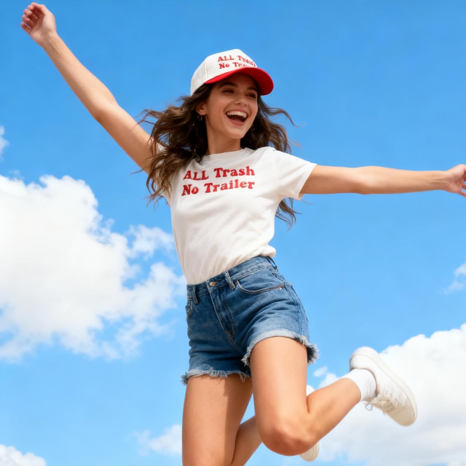 Hat Funny Embroidered Trucker Hat Adjustable Two Tone Snapback Canvas Baseball Cap for Womens - Image 6