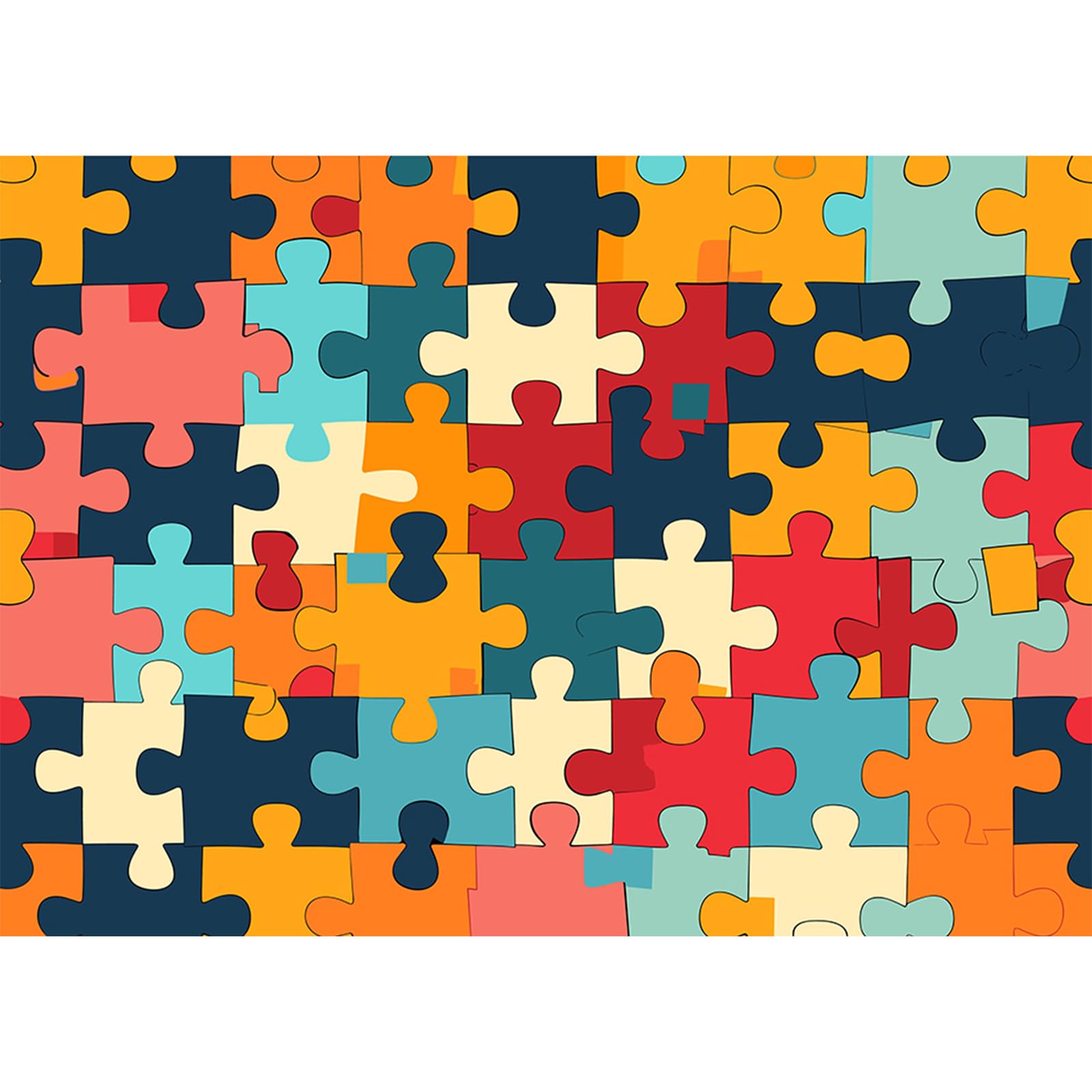 ZZBYSM 7X5FT Colorful Puzzle Photography Backdrop Multicolor Jigsaw Design Birthday Party Backdrop Banner Design Photo Background with Decoration